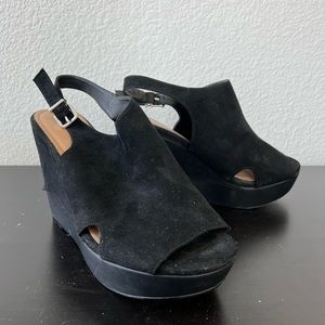 Torrid Black Suede Wedges - 4.5” Heel - Size 10w